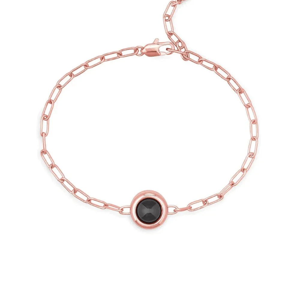 Bracelet photo personnalisé avec chaîne trombone