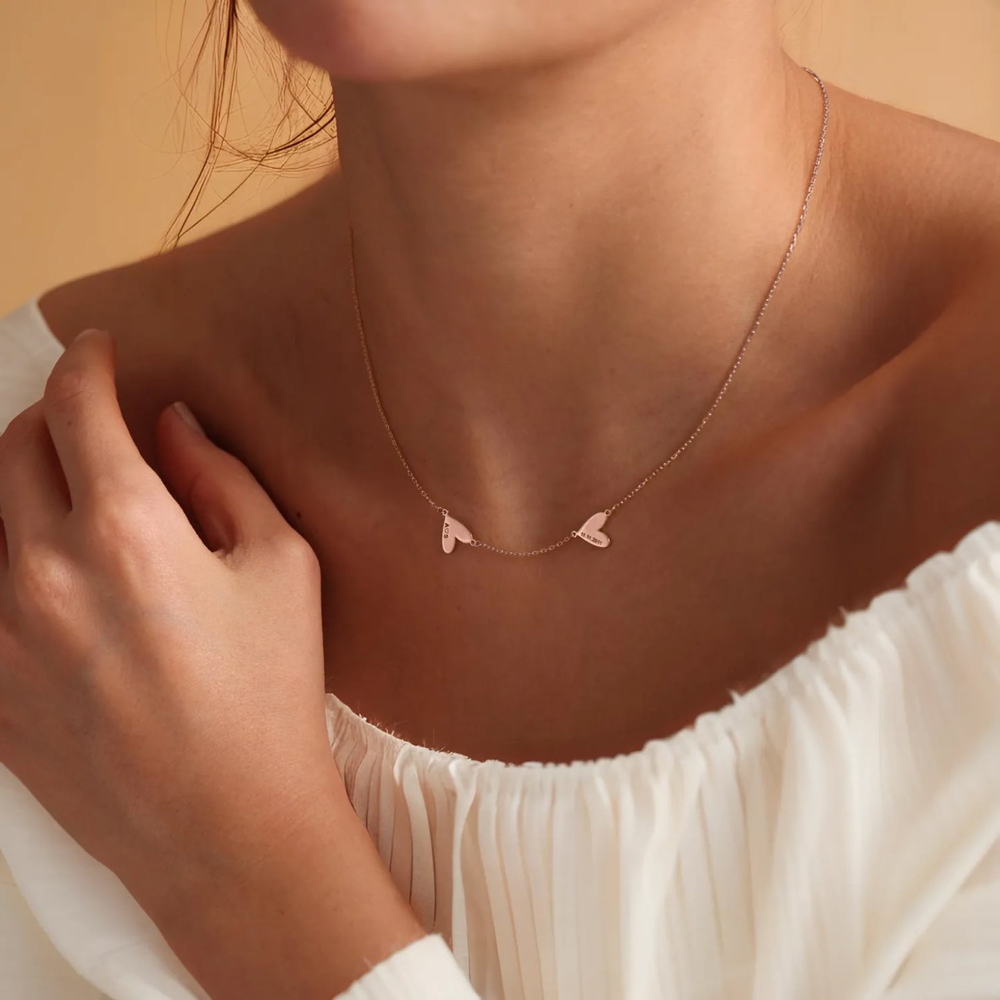 Collier personnalisé gravé en forme de cœur
