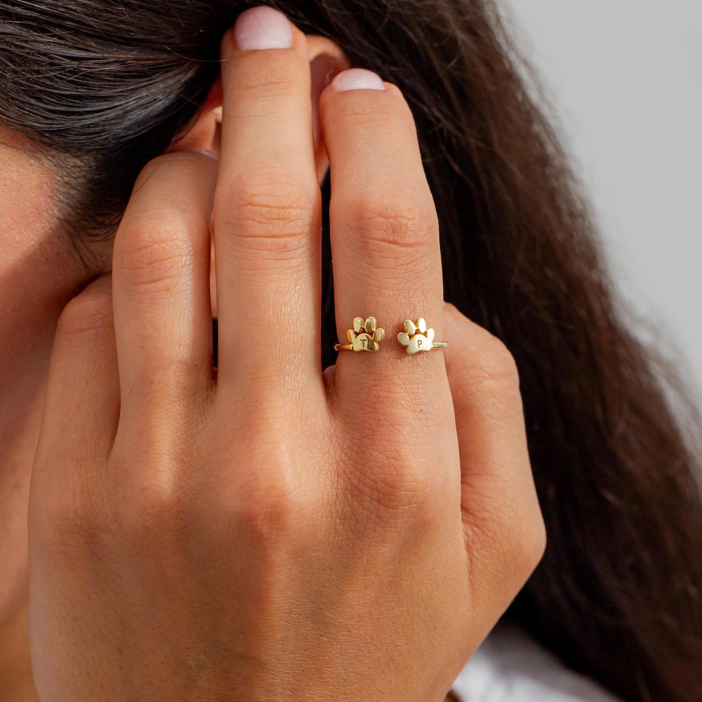 Bague personnalisée avec initiale d’animal