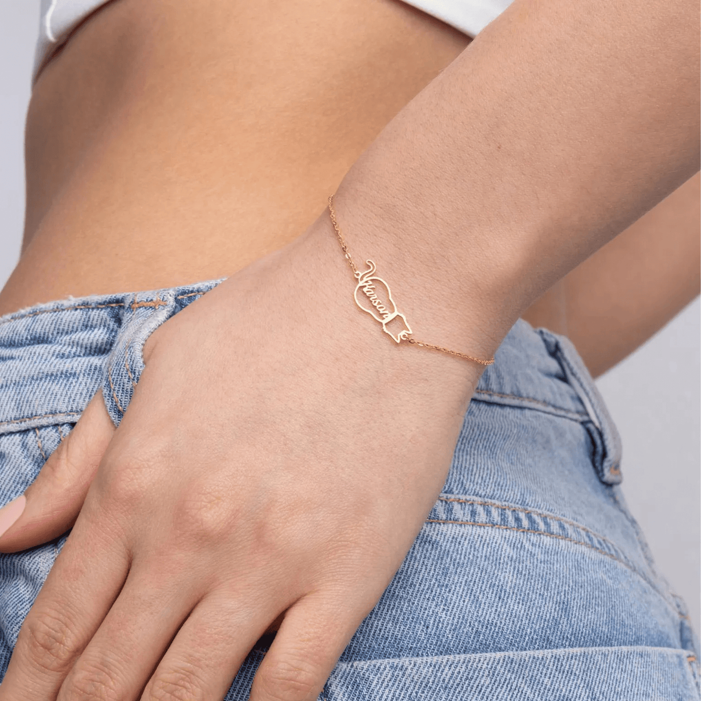 Bracelet personnalisé avec nom de chat