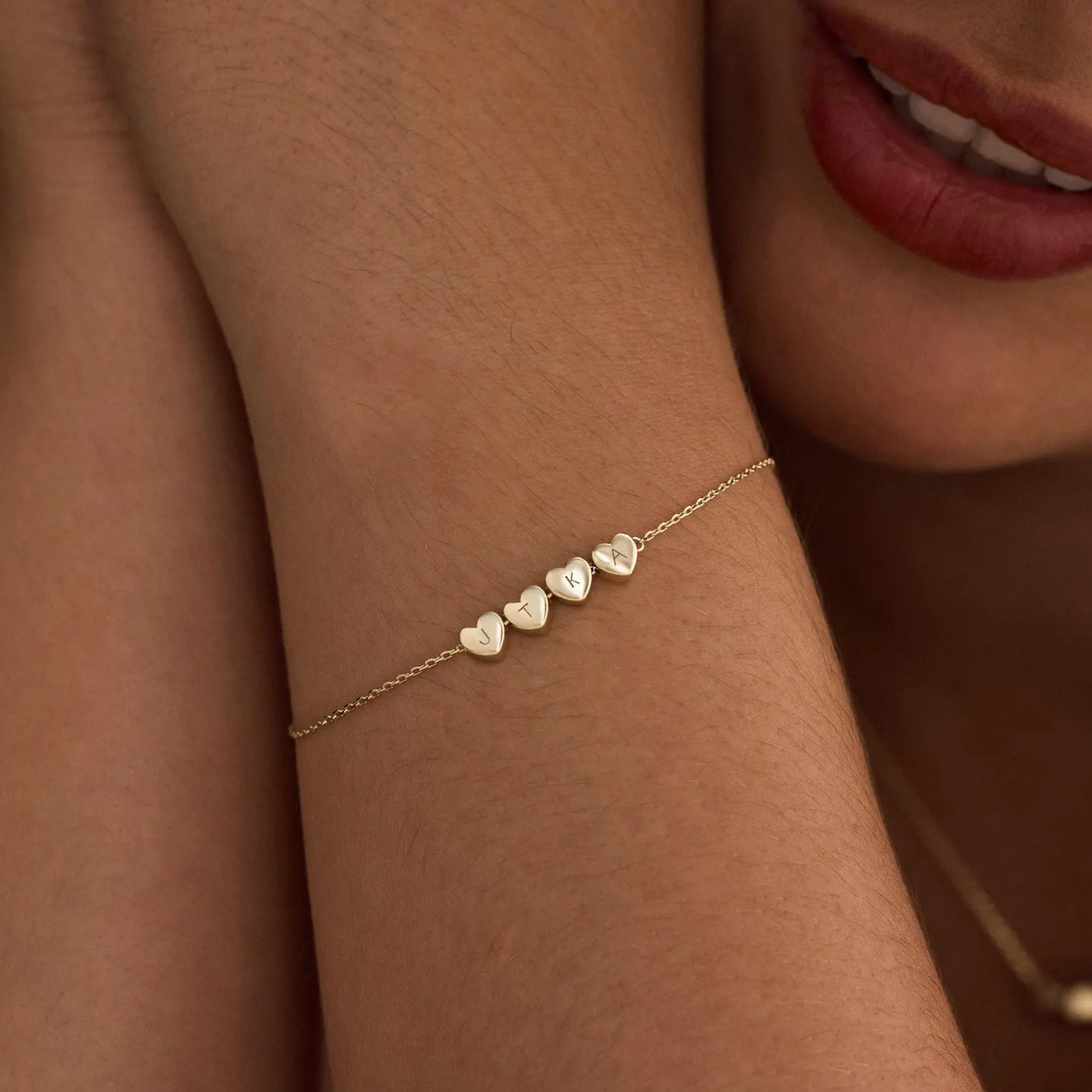 Bracelet personnalisé avec initiale en cœur