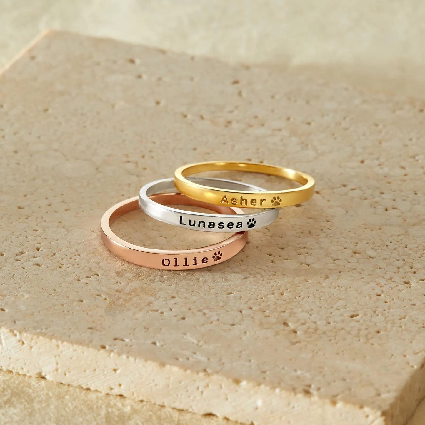 Bague personnalisée avec nom d’animal