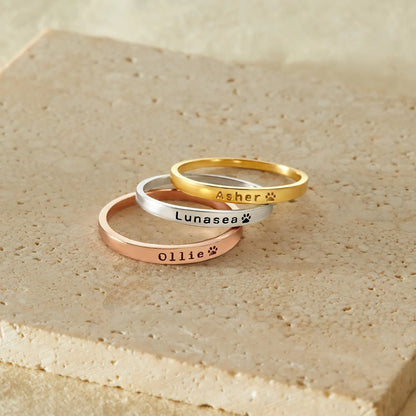 Bague personnalisée avec nom d’animal