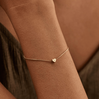 Bracelet personnalisé avec initiale en cœur
