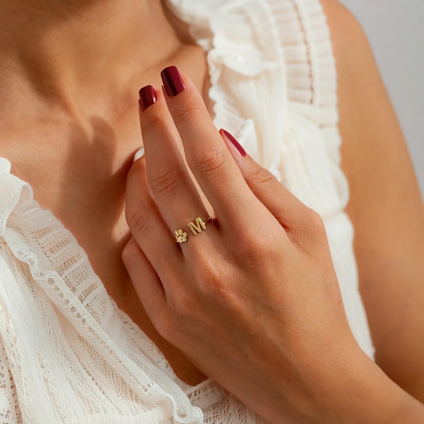 Bague personnalisée avec initiale d’animal