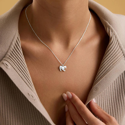 Collier personnalisé avec patte, cœur et nom