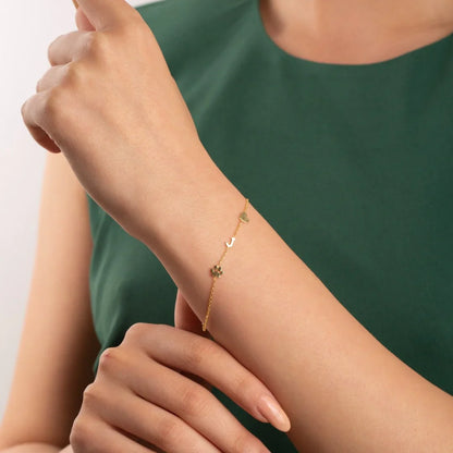 Bracelet personnalisé avec initiales latérales