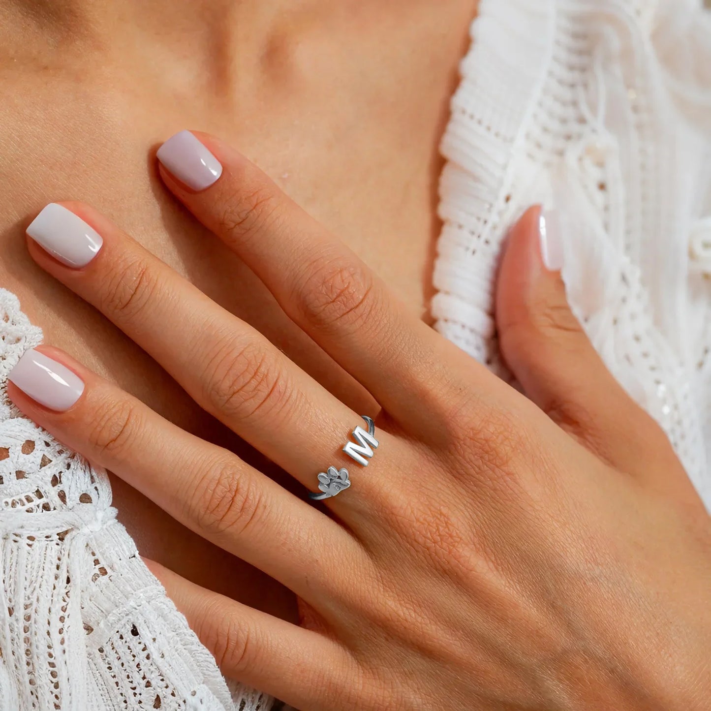 Bague personnalisée avec initiale d’animal