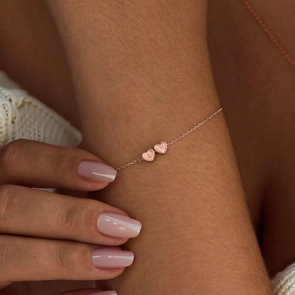 Bracelet personnalisé avec initiale en cœur