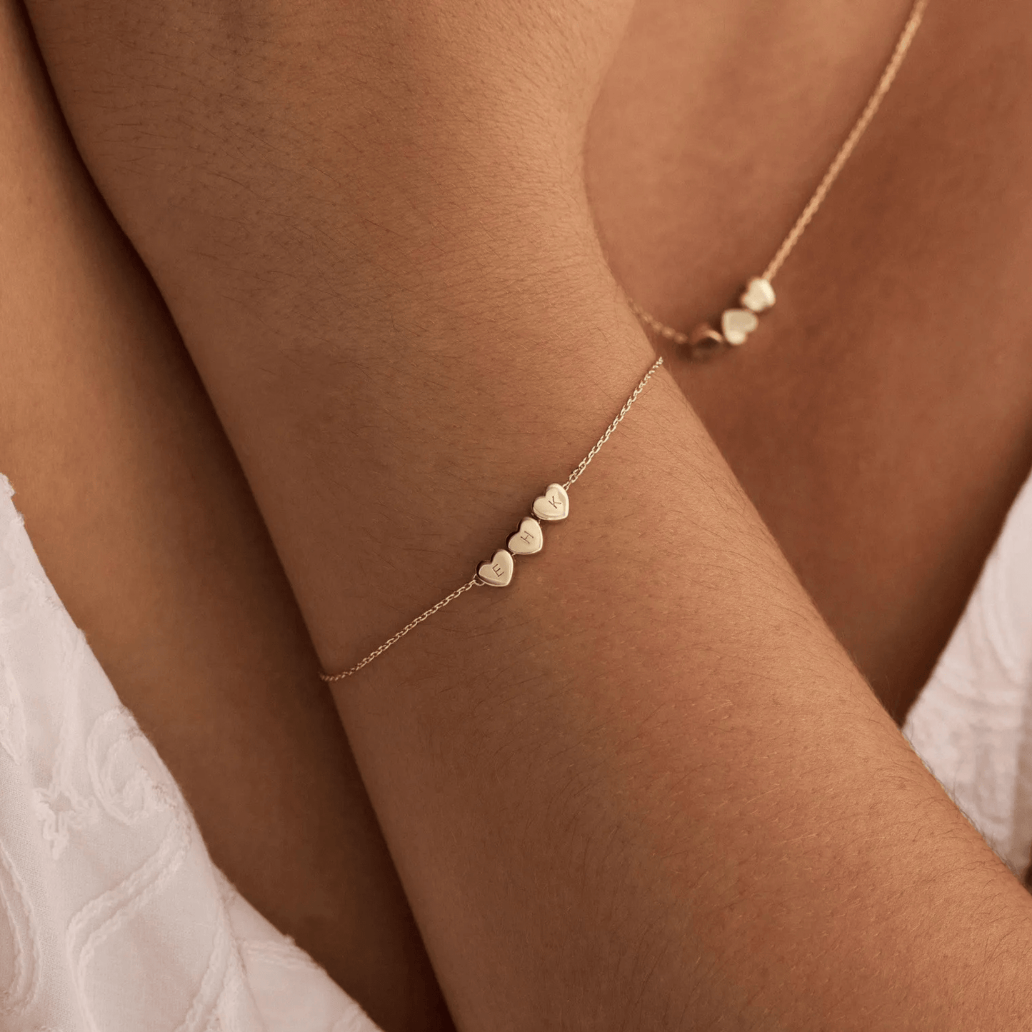 Bracelet personnalisé avec initiale en cœur